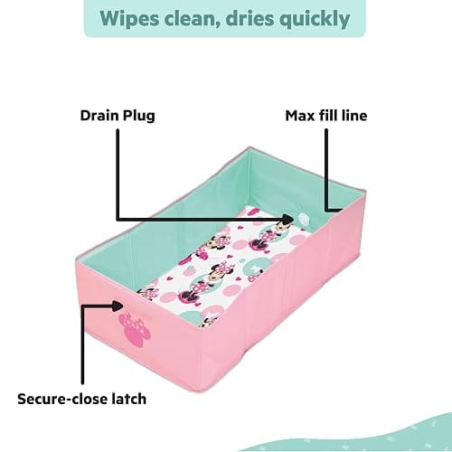 Disney Baby Minnie Mouse Tuckaway Toddler Folding Tub, Converts Shower to Bathtub, Folds to Store, Easy to Clean, Portable Baby Bathtub for Travel, 12M-5Y thumbnail 5