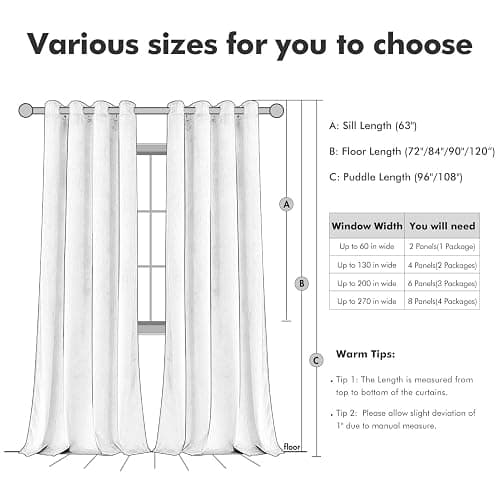 ANRODUO Black Velvet Curtains 45 Inches Long Blackout Thermal Insulated Soundproof Curtain Privacy Room Darkening Curtains Grommet Window Drapes for Bedroom Living Room 42 x 45 Inch Set of 2 thumbnail 9