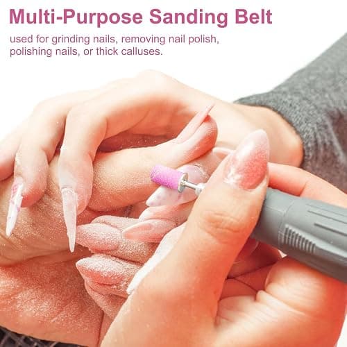 CPOXITI 190 Pcs Sanding Bands for Nail Drill, 2 Pcs Nail Drill Bits Set, 80/120/180/240 Grits Nail Sanding Bands for Acrylic Gel Manicures, Pedicures thumbnail 2