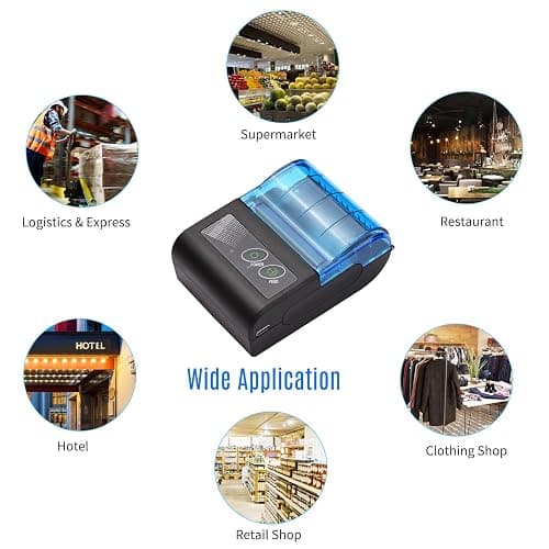 Receipt Printer, Sunydog Portable Mini Thermal Receipt Printers USB Receipt Bill Ticket Printer with 58mm Print Paper, Fit for Android Fit for Win, Thermal Printers for Restaurants Sales Retail thumbnail 6