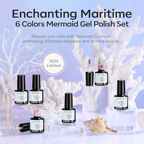 Modelones Vernis à Ongles Semi Permanent 6 Couleurs Rose Blanc Perle Effet Soak Off Vernis Gel Uv Semi Permanent avec Stick Dessine le Cercle pour Printemps Eté - Perle Rose thumbnail 8