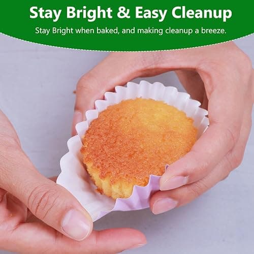 Caperci Heavy Duty Standard Purple Cupcake Liners 150 Counts - Grease-Resistant Paper Muffin Baking Cups, Odorless, No Muffin Pan Needed, Easily Peels (Orchid Bloom) thumbnail 4
