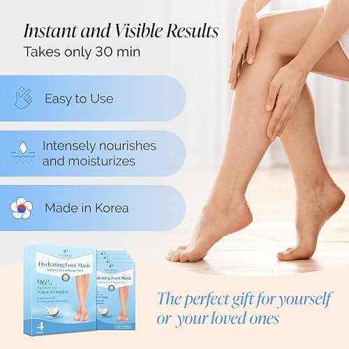 PLANTIFIQUE Peach Foot Peeling Mask (2 Pack) & Hydrating Foot Mask (4 Pack) thumbnail 4