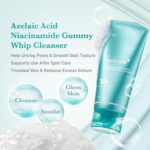 medicube Azelaic Acid Gummy Whip Cleanser | Cleansing Foam For Troubled Skin | Use After Spot Care & Excess Sebum Control | Niacinamide, Glycerin | Soothing, Pore Cleansing Face Wash | Korean Skincare thumbnail 2