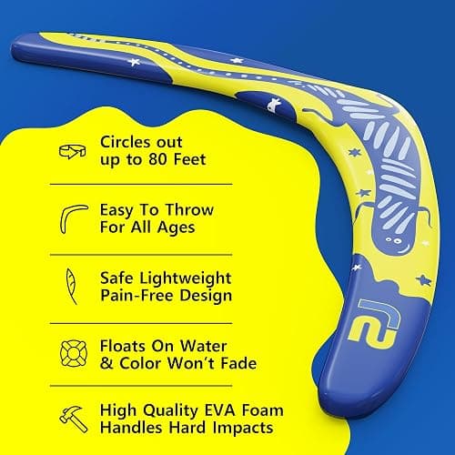 Boomerang for Adults & Kids - Fun Easy to Throw Boomerangs That Really Work - Soft to Catch Best Summer Stuffer Gifts for Boys & Girls - Outdoor Toys for Kids 8-12+ - 2026 Gift Idea for Teen Boys thumbnail 3