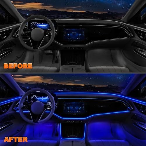 Jushope Interior Car LED Strip Lights with Wireless APP and Remote Control, RGB 5 in 1 Ambient Lighting Kits with 236 inches Fiber Optic, 16 Million Colors Car Neon Lights, Sync to Music thumbnail 7