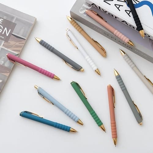 Linbsunne Ballpoint Pens Black Medium Point 1mm with Super Soft Grip Ball Point Pen for Men Women Retractable(style2, 12 pcs) thumbnail 4
