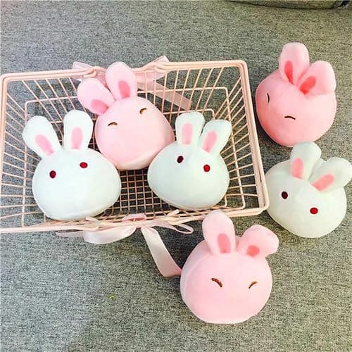 Nenalayo Cute Bag of Cherry Blossom Bunnies Plush Toy Soft Throw Pillow Stuffed Animal Toys Creative Gifts Room Decor Creative Gifts for Girls thumbnail 7