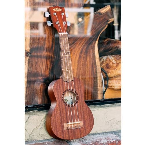 Kala KA-15S Ukulele Satin Mahogany Soprano Bundle with a Ukulele Tote Bag, Tuner, and Lumintrail Polishing Cloth thumbnail 6