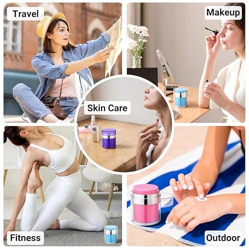 Segbeauty 1.7oz Empty Airless Jar Lotion Dispenser Travel Toiletry Bottles, 3pcs Refillable Mini Travel Liquid Containers, 50ml Reusable Pump Bottle Jar, Small Vacuum Skincare Cosmetic Containers thumbnail 6