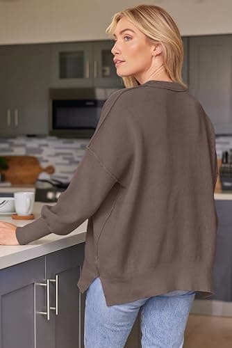 LILLUSORY Oversized Sweaters for Women 2026 Fall Fashion Outfits Clothes | Batwing Crewneck Side Slit Winter Knit Sweater, Cozy & Soft Material, Easy Layering Piece, Casual Trendy Pullover Tops thumbnail 3