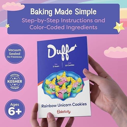 Baketivity x Duff Goldman Unicorn Cookies Kids Baking Kit | Cooking Kits with Premeasured Ingredients, Decorating Supplies, STEM Activities for Girls and Boys Ages 6-12 thumbnail 3