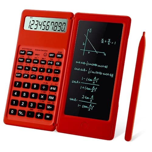 IPepul Scientific Calculators for Students, Red Math Calculator with Notepad,10-Digit Large Screen, Classroom Must Haves for Middle High School Supplies & College (Red) - Image 1