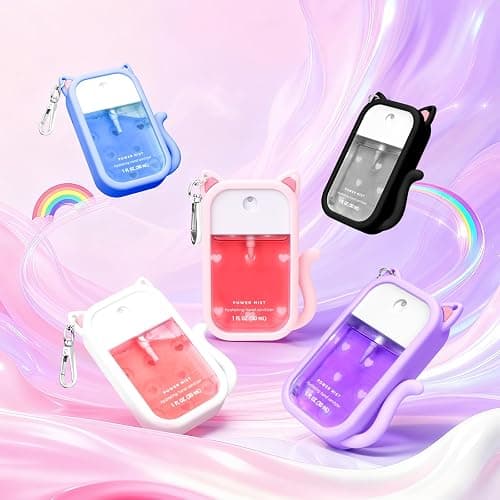 Kivzex Cat Silicone Case for Touchland Hand Sanitizer Spray with Keychain, Compatible with Power Mist & Glow Mist 1 FL Oz/30ML for Touchland Case, with Charms Accessory Cute Travel Cover Sleeve Pink thumbnail 5