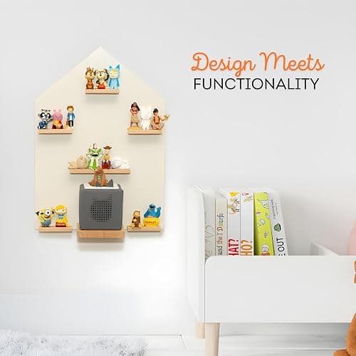BigStep Large LED Magnetic Shelf for Tonies - Compatible with Toniebox and Tonies Characters - Metal Strips on Top and Bottom - Hang on Wall or Use Free Standing - Comparable to Tonies Shelf thumbnail 7