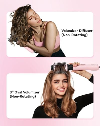 Farery 4-in-1 Rotating Blow Dryer Brush Set | Oval Volumizing Barrel, 1.5" & 2" Rotating Brushes, and Diffuser | All-in-One Hot Air Brush for Fast Drying, Volumizing, and Smoothing thumbnail 4