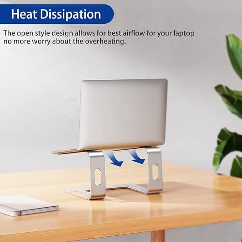 BESIGN LS03 Aluminum Laptop Stand, Ergonomic Detachable Computer Stand, Notebook Riser Compatible with Air, Pro, Dell, HP, Lenovo More 10-15.6" Laptops, Silver thumbnail 6