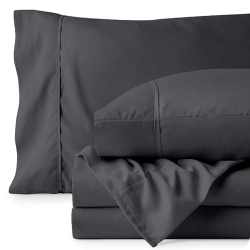 Bare Home Twin XL Sheet Set - 1800 Ultra-Soft Microfiber Twin Extra Long Bed Sheets - Double Brushed - Deep Pockets - Easy Fit - 3 Piece Set - Bedding Sheets & Pillowcases (Twin XL, Forged Iron Grey) thumbnail 9