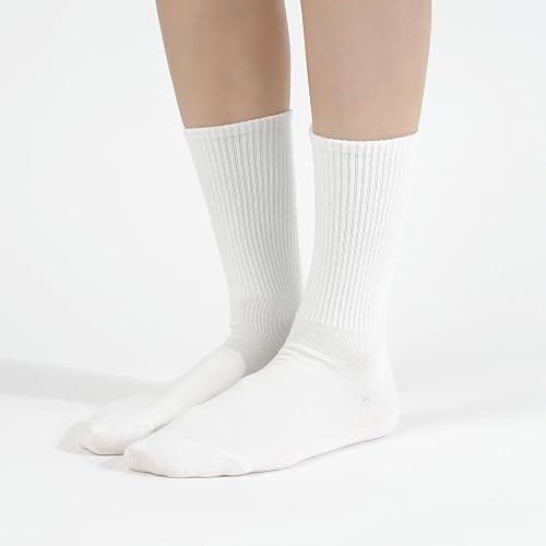 Kikiya Women's Cotton Crew Socks - Cute Flower Graphic Polka Dot Striped Heart Patterned - Ladies Girls Casual Socks Size 6-8 thumbnail 9