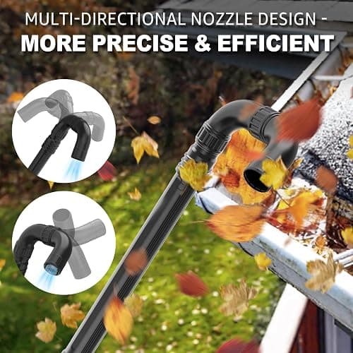 Sealegend Gutter Cleaning Attachment Kit Compatible with EGO 530CFM, 580CFM, 575CFM, 650CFM, 615CFM, LBX6000 Leaf Blowers 360° Rotation Nozzle, Extends Up to 8.3FT from The Ground thumbnail 4