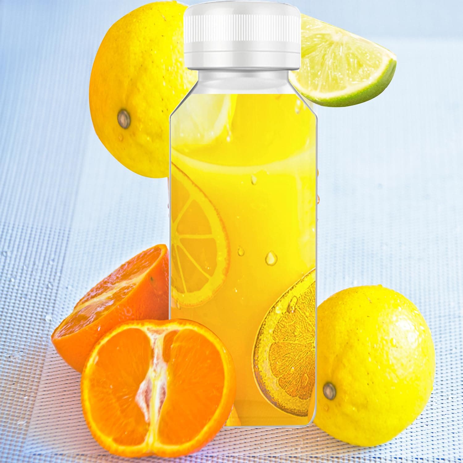8 Pcs 8 Oz Juice Bottles Plastic Mini Fridge Bottles, Leak Proof, Beverage Containers for Juice, Smoothie, Milk, White Lid thumbnail 5