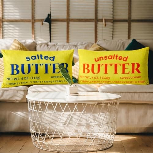 Newwiee 2 Pcs Butter Stick Rectangular Pillow Butter Lover Funny Foodie Baking Throw Pillow Decorative Cushion for Living Room Bedroom Kitchen Farmhouse Dorm Decor Foodie Food Lover Gifts thumbnail 6
