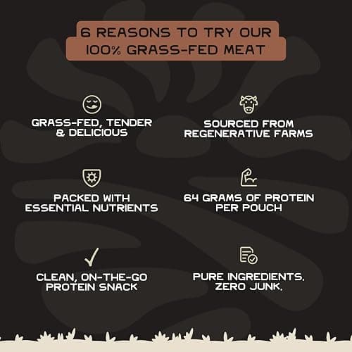 Lineage Provisions 100% Grass Fed Air-Dried Steak - Nutrient-Dense Carnivore Snacks - Tender Beef Jerky Bites - Keto-Friendly Steak Jerky - Zero Sugar, Zero Carbs - 64 grams of protein - 3-Pack thumbnail 7