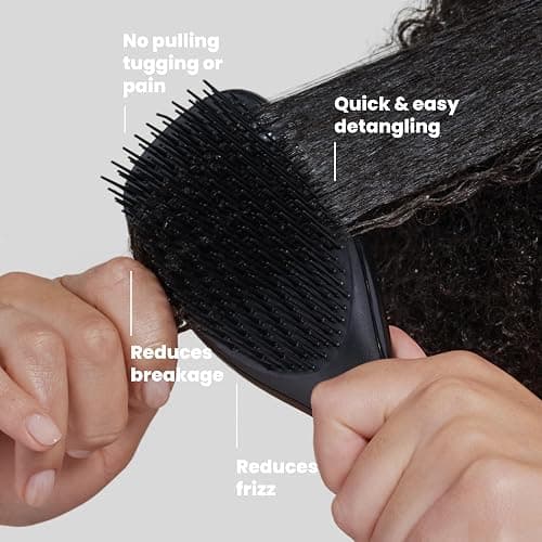 Tangle Teezer Ultimate Detangler Curly Hair Brush, 3C to 4C, Black | Patented two-tier, firm-flex teeth detangle, reduce breakage & frizz on wet or dry hair; hairbrush for curly to coily hair thumbnail 4