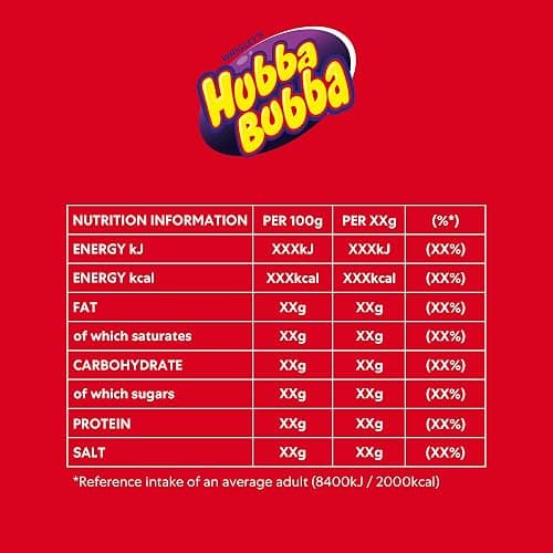 Hubba Bubba Chewing Gum, Seriously Strawberry, 20 Packs of 5 Pieces thumbnail 2