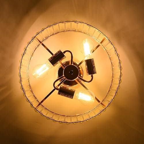 ANWIO Gold Lampshade Light Shade,Kitchen Lights Ceiling,Ceilings Lights Living Room,E27 Light Shade Ceiling,Morden Crystal Ceilings Light,Lounge Lights,Chandelier Lampshade(36.5CM,3 Holder) thumbnail 5