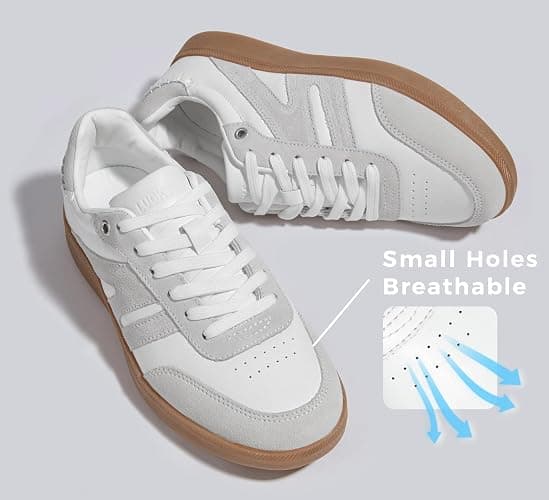 LUCKY STEP Women Classic Retro Gum Sole Fashion Sneakers Casual Tennis Skate Shoe Genuine Leather Walking Footwear Anti Slip Trainers thumbnail 6