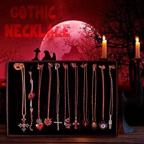 Mystery Jewelry Jar for Women, Gothic Witchy Jewelry Gift Set(Goth Boho Mixed Punk Everyday Necklaces,Earrings, Rings,Bracelets/Bangles),Valentines Day Gifts,Unique Alternative Fashion Romantic Present for Her thumbnail 3