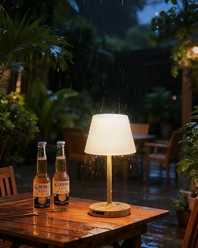SAIWEYA Outdoor Waterproof Shower Lamp, 5200mAh Cordless Rechargeable Table Lamp with Touch Dimming, IP65 Wireless LED Night Light for Patio, Camping, Bathroom, Restaurant & Kitchen thumbnail 7