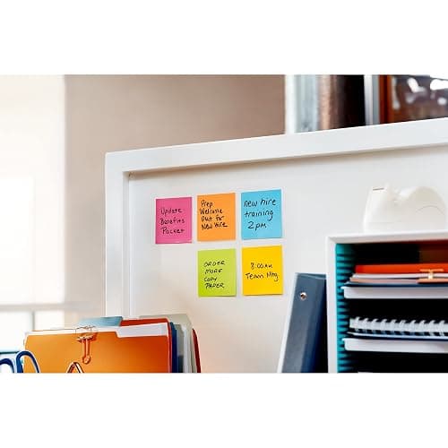 Post-it Super Sticky Notes, 3x3 in, 6 Pads, 2X The Sticking Power, Energy Boost Collection, Bright Colors (Orange, Pink, Blue, Green),Recyclable (654-6SSAU) thumbnail 17