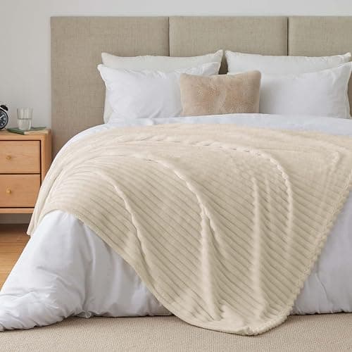 BEDELITE Beige Fleece Throw Blankets, Fluffy Blanket for Couch, 50x60 Inch | Soft Warm Plush Cozy Blanket, Fuzzy Blanket for Sofa Bed Bedroom Living Room Decor, Couverture, Gifts for Women Men Friends thumbnail 8