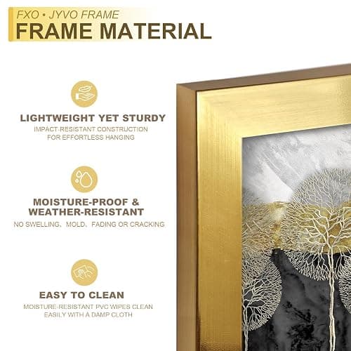Fxojyvo 12x18 Picture Frame, GOLD Frame for 12 x 18 Inch Picture Poster Photo, Light Weight and High Transparent 12 by 18 Frame for Wall - 3 Pack/GOLD/12 x18 thumbnail 2