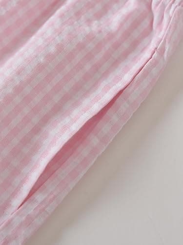 Latuza Women's Seersucker Cotton Summer Pajama Set Button Down Pj Set thumbnail 4