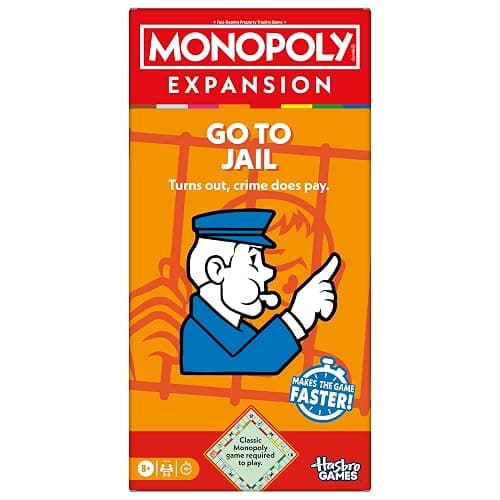 Monopoly Go to Jail Expansion | Add More Fun to Classic Monopoly Game and Play Faster | Ages 8+ | 2-6 Players | 40 Mins. | Family Board Games | Kids - Image 1