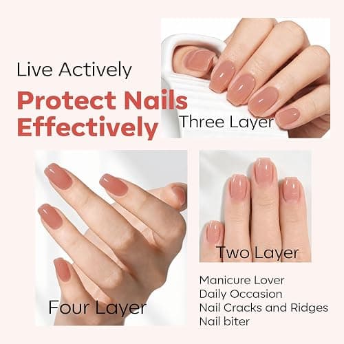 modelones Nail Strengthener and Growth Nail Hardener Nude Fall Nail Polish | Extra Strong and Growth Nail Repair Damaged Nails Strengthening Polish Ridge Filler for Nails & Toenails 15ML thumbnail 5