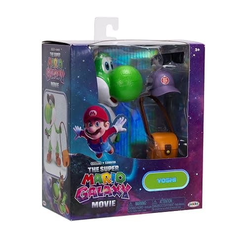 The Super Mario Galaxy Movie 5” Action Figures Series 1 – Yoshi Figure with Hat, Sunglasses, and Satchel Accessories - Premium Details 20 Points of Articulation thumbnail 7