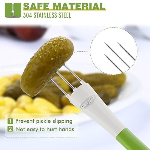 2 Pack Pickle Fork Pickle Grabber Tool-Pickle Picker for the jar, Kitchen Gadgets Pickle Gifts Suitable for Olives Green thumbnail 5