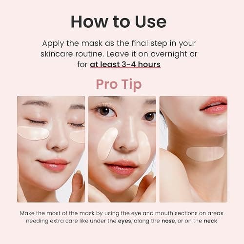 Elvira Bio-Collagen Face Mask - Deep Hydrating Overnight Face Mask, Korean Skincare, Facial Treatments & Masks for Women - Firming and Moisturizing, 4-Pack thumbnail 5