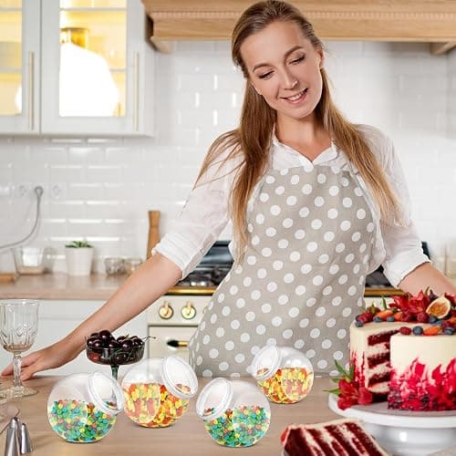 Willinglong 4 Pcs 60 oz Plastic Candy Jar with Lid for Candy Buffet Large Storage Jar Clear Food Storage Canisters Kitchen Countertop Container for Cookies Snacks Indoor Outdoor thumbnail 5