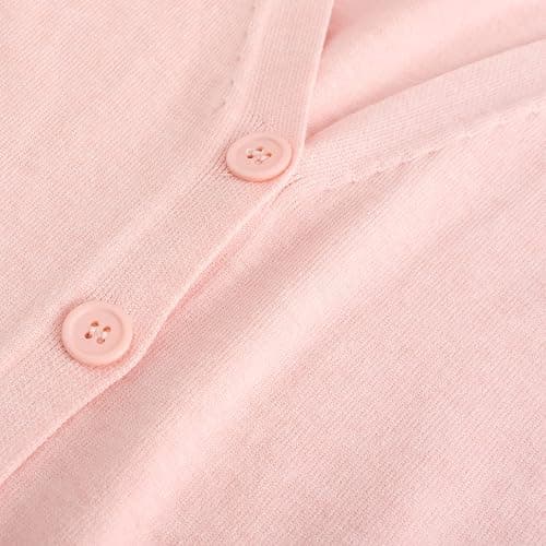 Women's Preppy Japanese Cardigan Kawaii School Uniform Elastic Knit Lightweight Sweater Girls V-Neck Open Front with Pocket thumbnail 4
