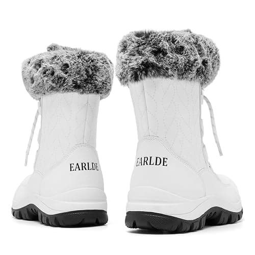 Womens Snow Boots Waterproof Winter Boots Mid-Calf Warm Anti-Slip Lace Up Outdoor Winter Boots thumbnail 6