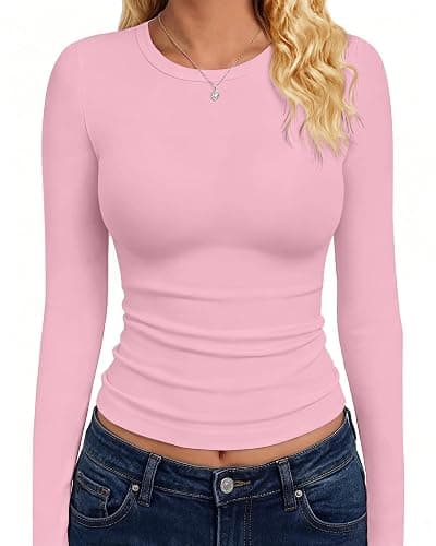 GAYHAY Long Sleeve Shirts for Women Tops Fitted Basic Tees Fall Fashion School Outfits Y2k Winter Clothes Workout 2026 - Image 1