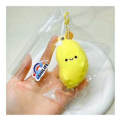 Taba Squishy,Stress Ball, Kawaii Squishies Silica Gel Toys,Stress Relieving Fur Ball OPP Packaging Gifts|Squishy Fidget Toys for Anxiety&Relaxation|Perfect Desk Accessory for Adults (Banana) thumbnail 9