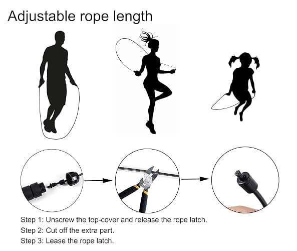 BOOMIBOO Jump Rope, Adjustable Jump Ropes,Skipping Rope Tangle-Free Rapid Speed with Ball Bearings for Women Men Kids,Exercise & Slim Body Jumprope at Home School Gym thumbnail 5
