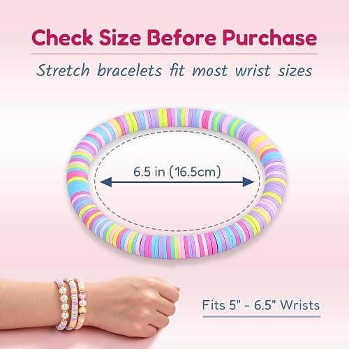 CHENSILAIYI Bracelets for Girls, 10 PCS Colorful Clay Bead Bracelet Set, Stretch Charm Bracelets for Teens, Cute Jewelry Gift for Daughters, Granddaughters, Nieces, Birthday Party Favors thumbnail 8