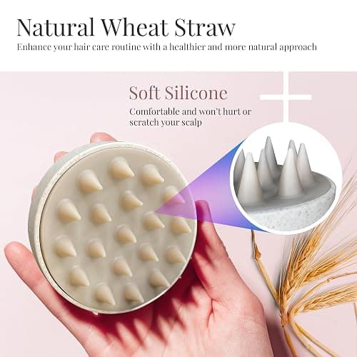 Scalp Massaging Shampoo Hair Brush by RustiK, The Perfect Wet Brush to Massage The Scalp, Apply Shampoo or Hair/Oil Treatments. thumbnail 4